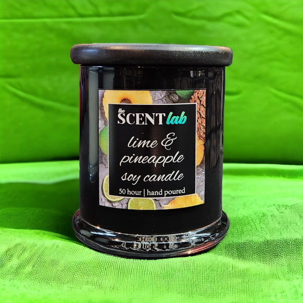 Lime and Pineapple - Opaque Black Candle - 50 Hour
