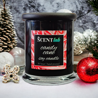 Candy Cane - Opaque Black Candle - 50 Hour