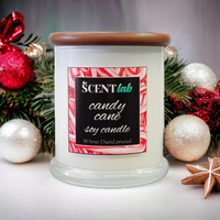 Candy Cane - Opaque White Candle - 50 Hour