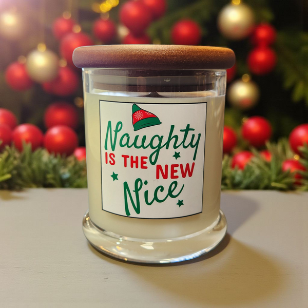 Naughty Is The New Nice Candle - Clear Glassware