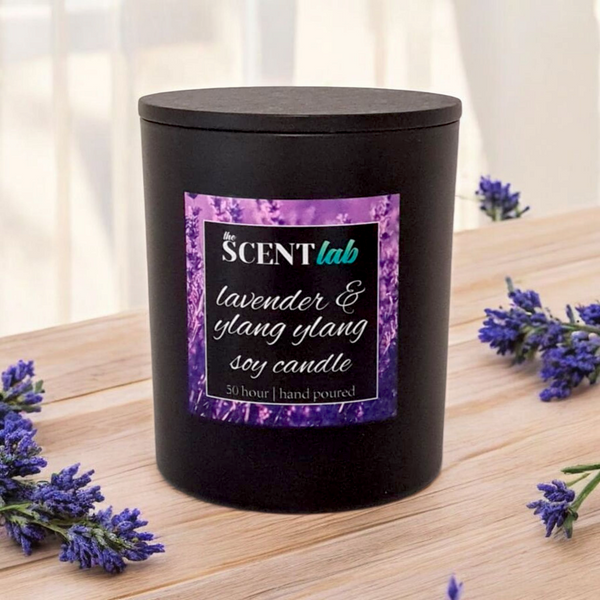 Lavender & Ylang Ylang - Matte Black / Rose Gold Candle - 50 Hour