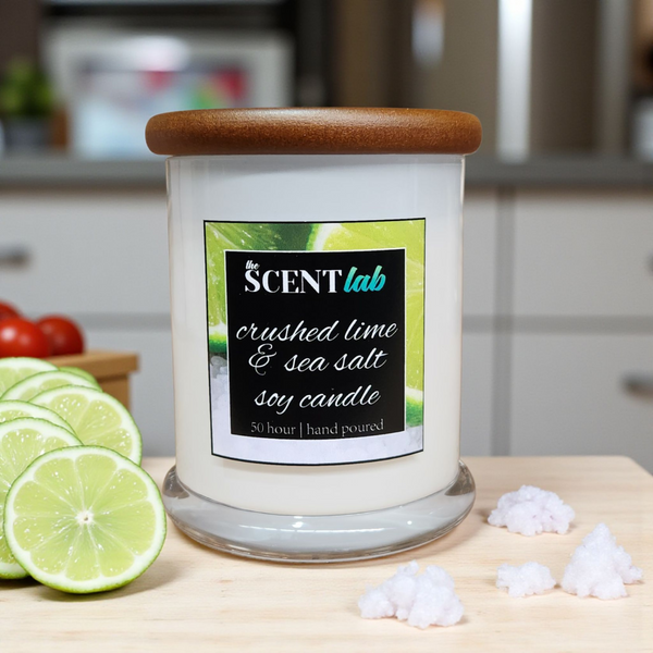 Crushed Lime & Sea Salt - Opaque White Candle - 50 Hour