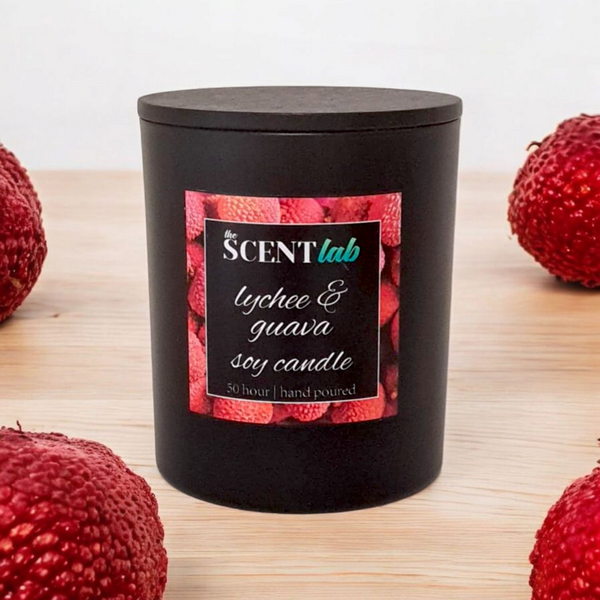 Lychee & Guava - Matte Black / Rose Gold Candle - 50 Hour