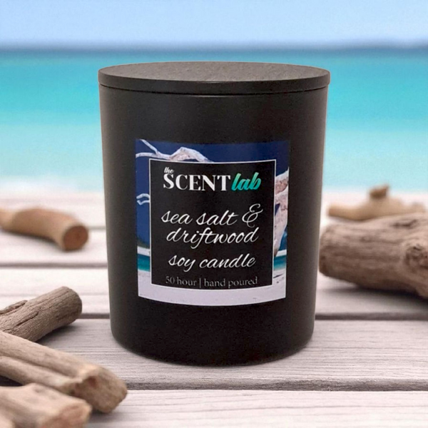Sea Salt & Driftwood - Matte Black / Rose Gold Candle - 50 Hour