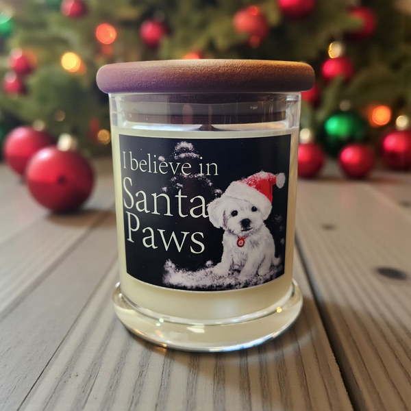 Santa Paws Candle - Clear Glassware