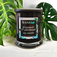 Bergamot and Patchouli - Opaque Black Candle - 50 Hour