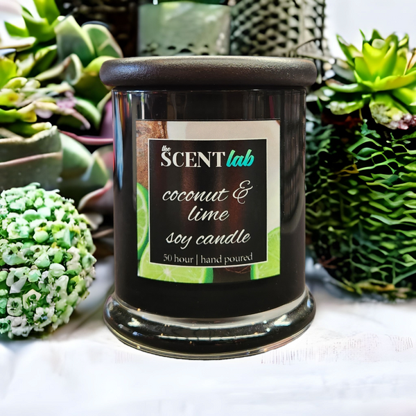 Coconut and Lime - Opaque Black Candle - 50 Hour
