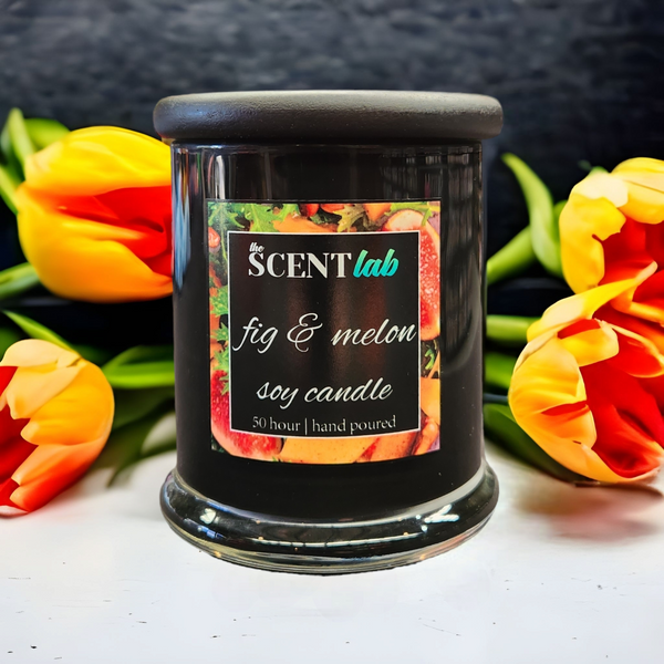 Fig and Melon - Opaque Black Candle - 50 Hour