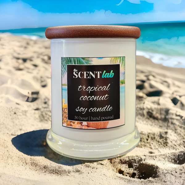 Tropical Coconut - Opaque White Candle - 50 Hour