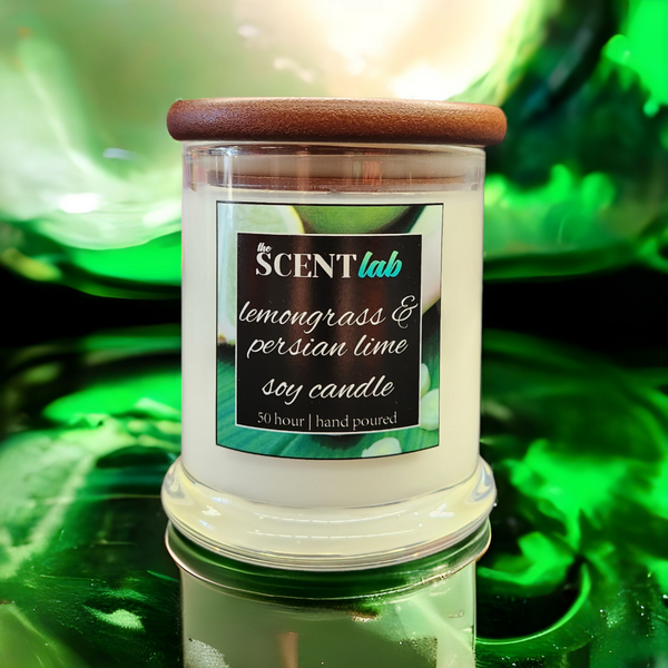 Lemongrass and Persian Lime - Clear Candle - 50 Hour