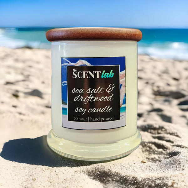 Sea Salt and Driftwood - Opaque White Candle - 50 Hour