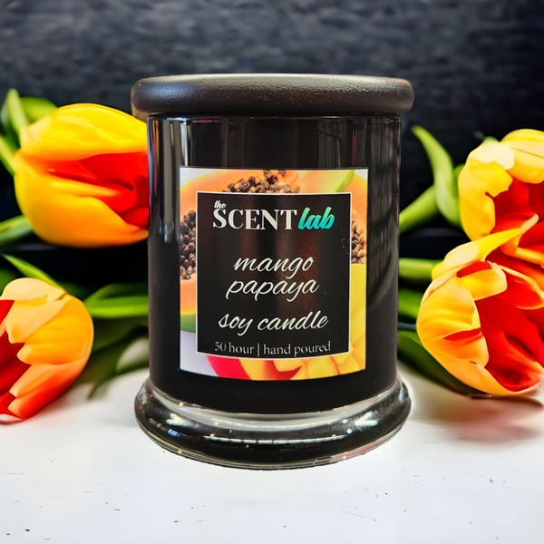Mango Papaya - Opaque Black Candle - 50 Hour