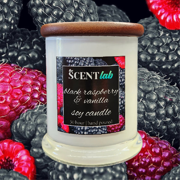 Black Raspberry and Vanilla - Opaque White Candle - 50 Hour