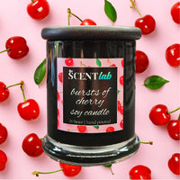 Bursts of Cherry - Opaque Black Candle - 50 Hour