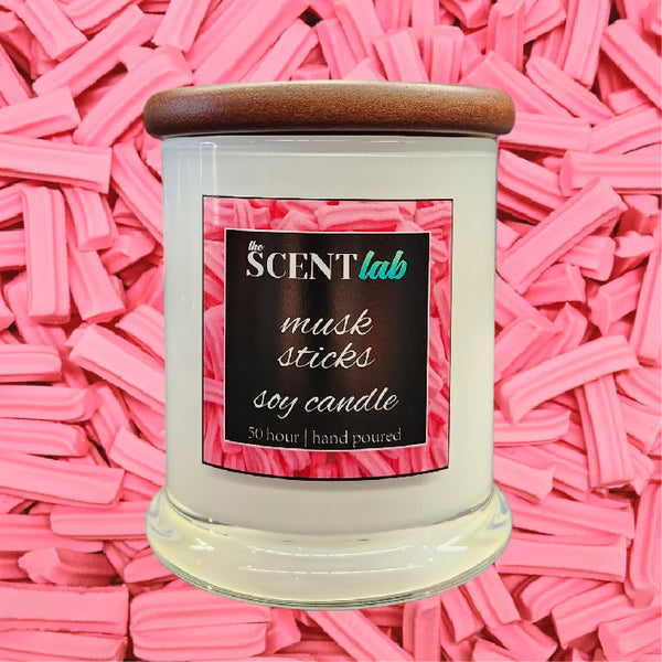 Musk Sticks - Opaque White Candle - 50 Hour
