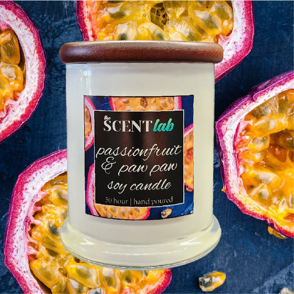 Passionfruit and Paw Paw - Opaque White Candle - 50 Hour