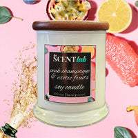 Pink Champagne and Exotic Fruits - Opaque White Candle - 50 Hour