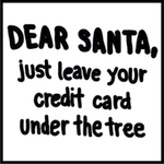 Santa's Credit Card Candle - Clear Glassware