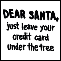 Santa's Credit Card Candle - Clear Glassware