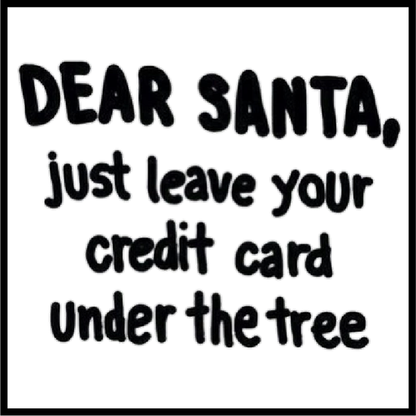 Santa's Credit Card Candle - Clear Glassware