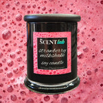 Strawberry Milkshake - Opaque Black Candle - 50 Hour